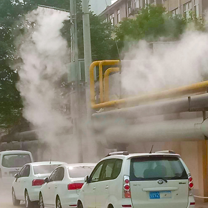 山東菏澤路燈桿噴霧降塵系統(tǒng)，智慧路燈桿安裝噴霧降塵設(shè)備